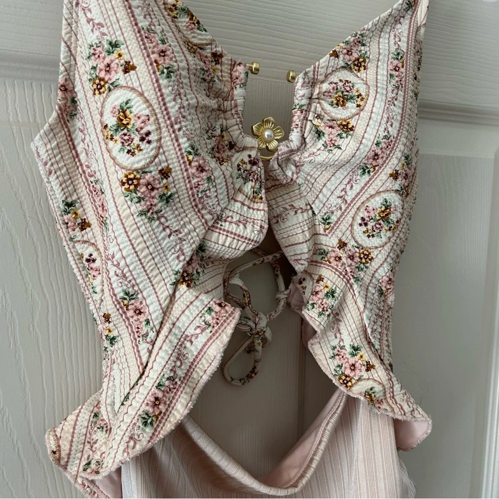 P2F Carly Floral Blush One Piece Swim Suit - Picture 3 of 12